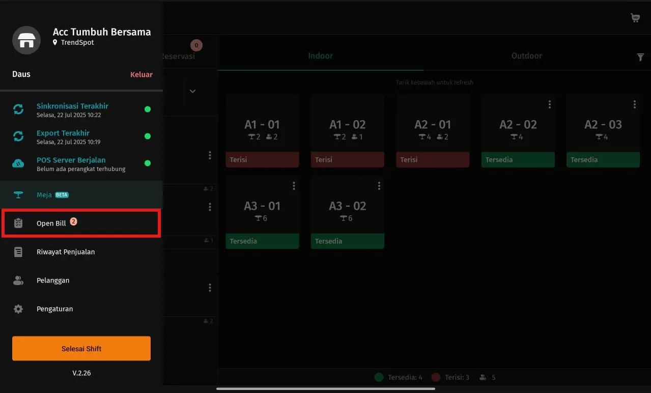 Cara cetak label perubahan pesanan